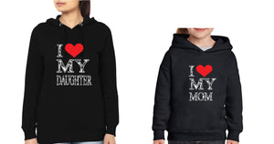 I Love My Daughter I Love My Mom Mother and Daughter Matching Hoodies- KidsFashionVilla