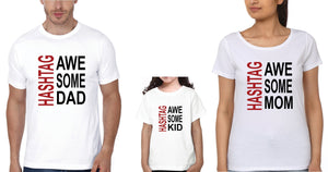 Hashtag Awesome Family Half Sleeves T-Shirts-KidsFashionVilla