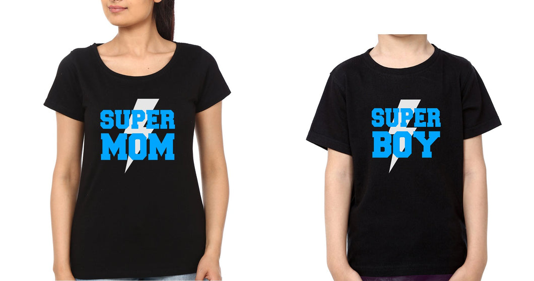 SuperMom SuperBoy Mother and Son Matching T-Shirt- KidsFashionVilla