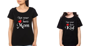 Basic Mom & Basic Kid Mother and Daughter Matching T-Shirt- KidsFashionVilla