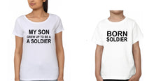 Load image into Gallery viewer, My Son Grew Up To be A soldier Born soildier Mother and Son Matching T-Shirt- KidsFashionVilla
