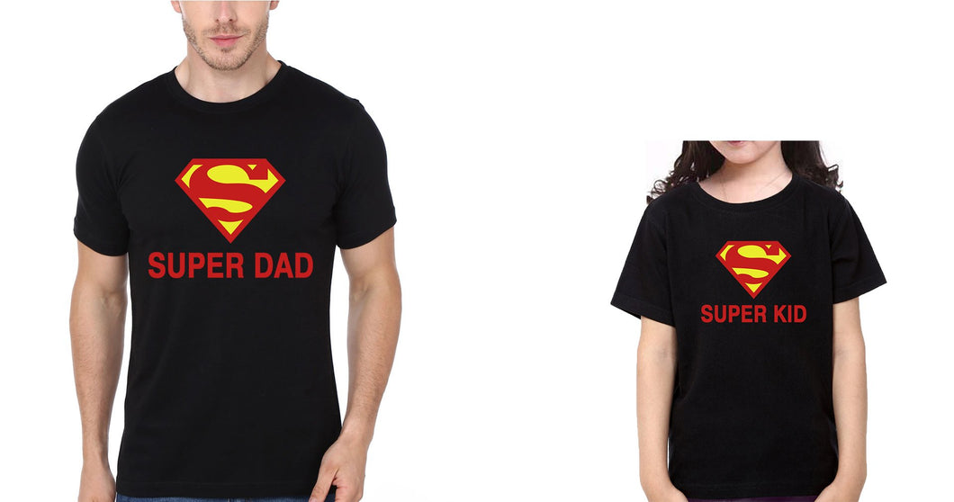 Superman Dad Superman Kid Father and Daughter Matching T-Shirt- KidsFashionVilla