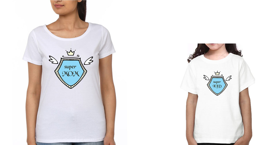 Super Mom & Super Kid Mother and Daughter Matching T-Shirt- KidsFashionVilla