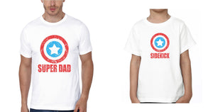 Super Dad Side Kick Father and Son Matching T-Shirt- KidsFashionVilla