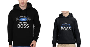I Used To Be Boss & I Am Boss Father and Son Matching Hoodies- KidsFashionVilla