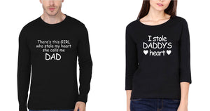 I Stole Daddy Heart Father and Daughter Matching Full Sleeves T-Shirt- KidsFashionVilla