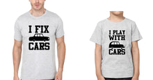 Load image into Gallery viewer, I Fix Car I Play With Car Father and Son Matching T-Shirt- KidsFashionVilla
