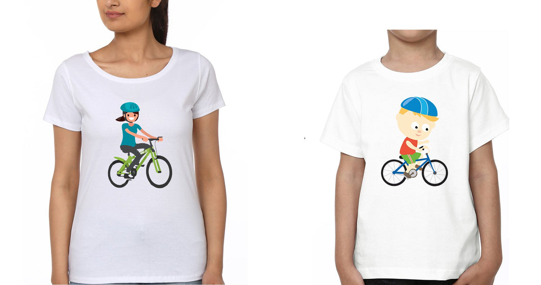 Bicycle Mother and Son Matching T-Shirt- KidsFashionVilla