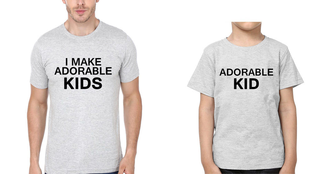 I Make Adorable Kids Adorable Kid Father and Son Matching T-Shirt- KidsFashionVilla