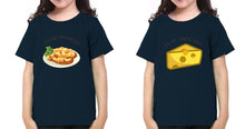 Load image into Gallery viewer, Macaroni Cheese Sister-Sister Kids Half Sleeves T-Shirts -KidsFashionVilla
