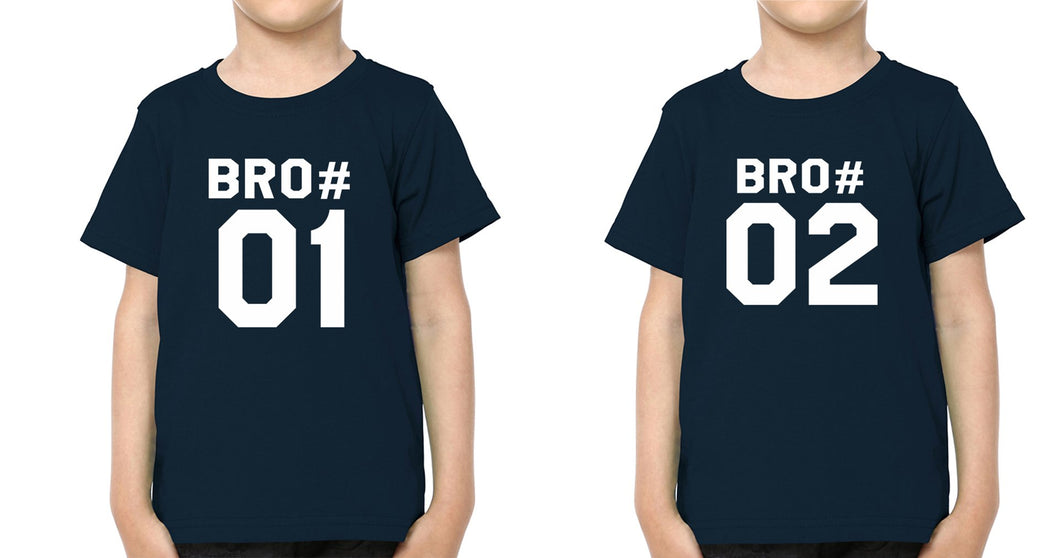 Bro01 Bro 02 Brother-Brother Kids Half Sleeves T-Shirts -KidsFashionVilla