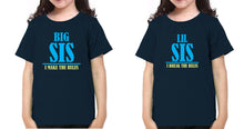 Load image into Gallery viewer, Big Sis Make The Rules Lil Sis Break The Rules Sister-Sister Kids Half Sleeves T-Shirts -KidsFashionVilla
