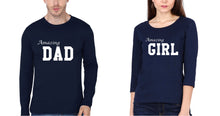 Load image into Gallery viewer, Amazing Dad Amazing Girl Father and Daughter Matching Full Sleeves T-Shirt- KidsFashionVilla

