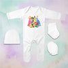 Beautiful Princess Cartoon Jumpsuit with Cap, Mittens and Booties Romper Set for Baby Boy - KidsFashionVilla