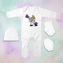 Load image into Gallery viewer, Most Funny Cartoon Jumpsuit with Cap, Mittens and Booties Romper Set for Baby Boy - KidsFashionVilla
