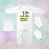 My 1st Ganesh Chaturthi Jumpsuit with Cap, Mittens and Booties Romper Set for Baby Boy - KidsFashionVilla