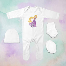 Load image into Gallery viewer, Cute Princess Cartoon Jumpsuit with Cap, Mittens and Booties Romper Set for Baby Boy - KidsFashionVilla
