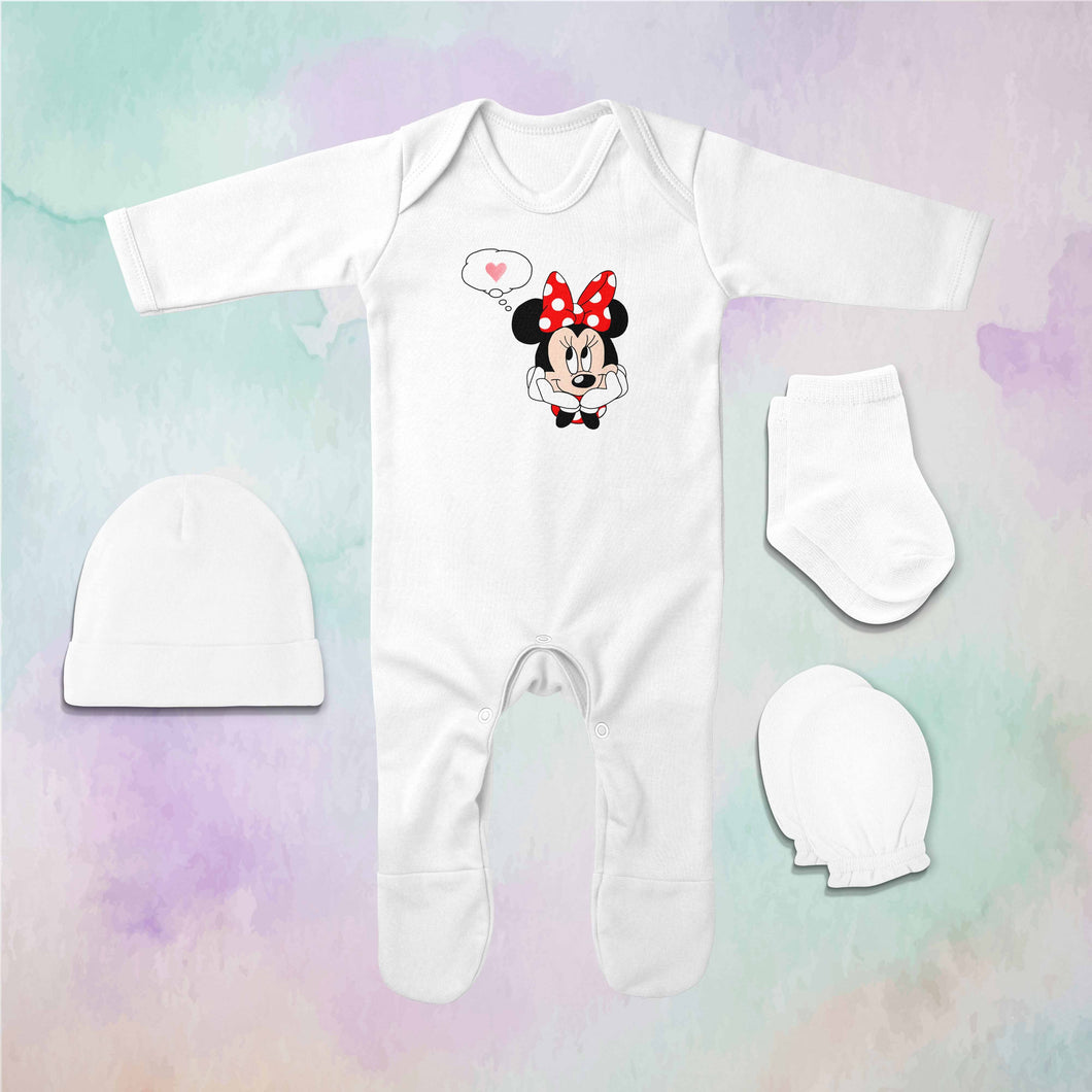 Cute Cartoon Jumpsuit with Cap, Mittens and Booties Romper Set for Baby Boy - KidsFashionVilla