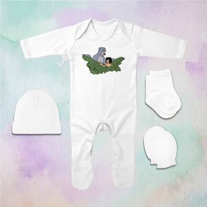 Very Famous Cartoon Jumpsuit with Cap, Mittens and Booties Romper Set for Baby Boy - KidsFashionVilla