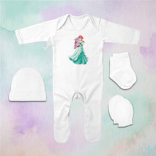 Load image into Gallery viewer, Most Beautiful Princess Cartoon Jumpsuit with Cap, Mittens and Booties Romper Set for Baby Boy - KidsFashionVilla
