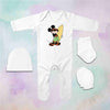 Cute Cartoons Quotes Jumpsuit with Cap, Mittens and Booties Romper Set for Baby Boy - KidsFashionVilla