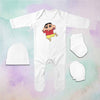 Lazy Cartoon Jumpsuit with Cap, Mittens and Booties Romper Set for Baby Boy - KidsFashionVilla