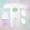 Ek Hazora Mai Mere behna Hai Jumpsuit with Cap, Mittens and Booties Romper Set for Baby Boy - KidsFashionVilla