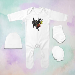 Famous Cartoon Jumpsuit with Cap, Mittens and Booties Romper Set for Baby Boy - KidsFashionVilla