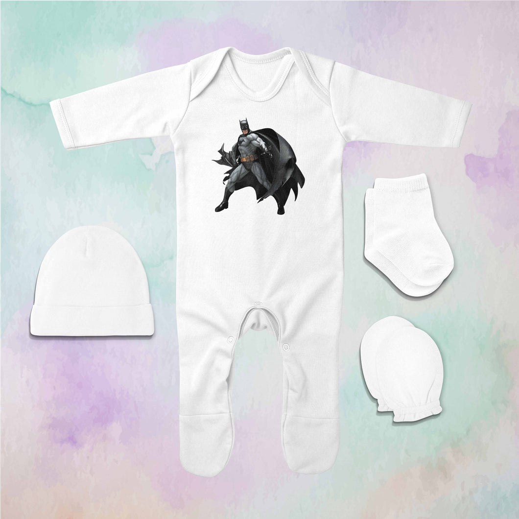 Best Cartoon Jumpsuit with Cap, Mittens and Booties Romper Set for Baby Boy - KidsFashionVilla