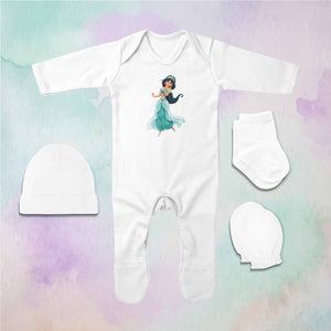 Cute Cartoon Jumpsuit with Cap, Mittens and Booties Romper Set for Baby Girl - KidsFashionVilla