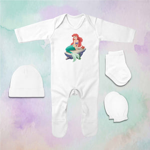 Princess Cartoon Jumpsuit with Cap, Mittens and Booties Romper Set for Baby Boy - KidsFashionVilla