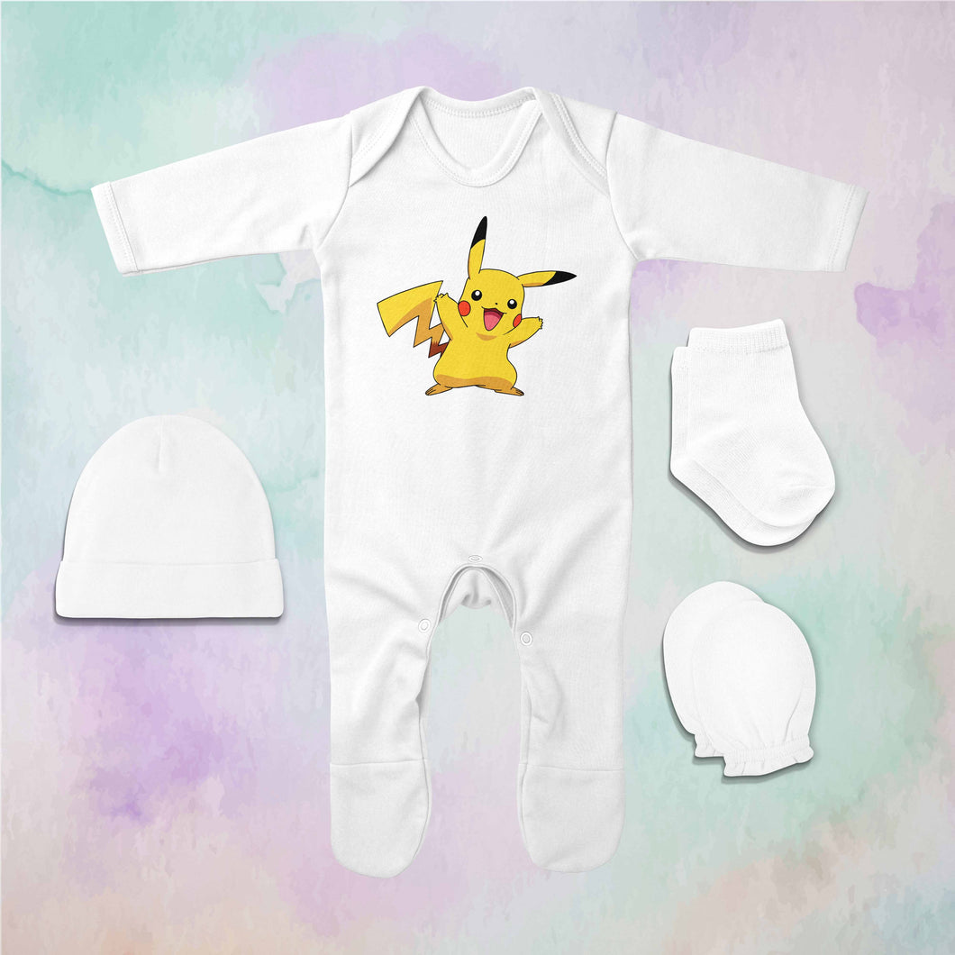 Famous Cartoon Jumpsuit with Cap, Mittens and Booties Romper Set for Baby Boy - KidsFashionVilla