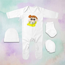 Load image into Gallery viewer, Naughty Cartoon Jumpsuit with Cap, Mittens and Booties Romper Set for Baby Boy - KidsFashionVilla
