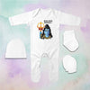 Bum Bum Bhole Mahashivratri Jumpsuit with Cap, Mittens and Booties Romper Set for Baby Boy - KidsFashionVilla