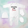 Chachu Ki Jaan Jumpsuit with Cap, Mittens and Booties Romper Set for Baby Boy - KidsFashionVilla