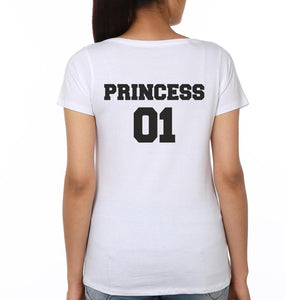 Queen 01 Princess 01 Mother and Daughter Matching T-Shirt- KidsFashionVilla