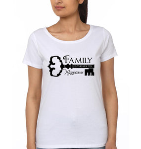 Family Is The Key Of Happiness Family Half Sleeves T-Shirts-KidsFashionVilla