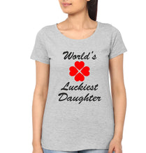 Load image into Gallery viewer, World Luckiest Dad &amp; World Luckiest  Daughter Father and Daughter Matching T-Shirt- KidsFashionVilla
