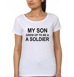 My Son Grew Up To be A soldier Born soildier Mother and Son Matching T-Shirt- KidsFashionVilla