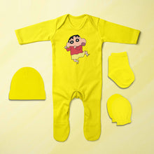 Load image into Gallery viewer, Lazy Cartoon Jumpsuit with Cap, Mittens and Booties Romper Set for Baby Boy - KidsFashionVilla
