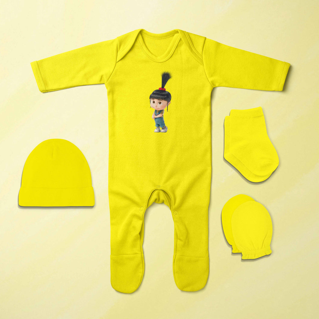 So Cute Cartoon Jumpsuit with Cap, Mittens and Booties Romper Set for Baby Boy - KidsFashionVilla