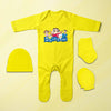 Cute Family Cartoon Jumpsuit with Cap, Mittens and Booties Romper Set for Baby Boy - KidsFashionVilla