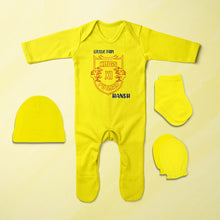 Load image into Gallery viewer, Custom Name IPL PBKS Punjab Super Kings Little Fan Jumpsuit with Cap, Mittens and Booties Romper Set for Baby Boy - KidsFashionVilla
