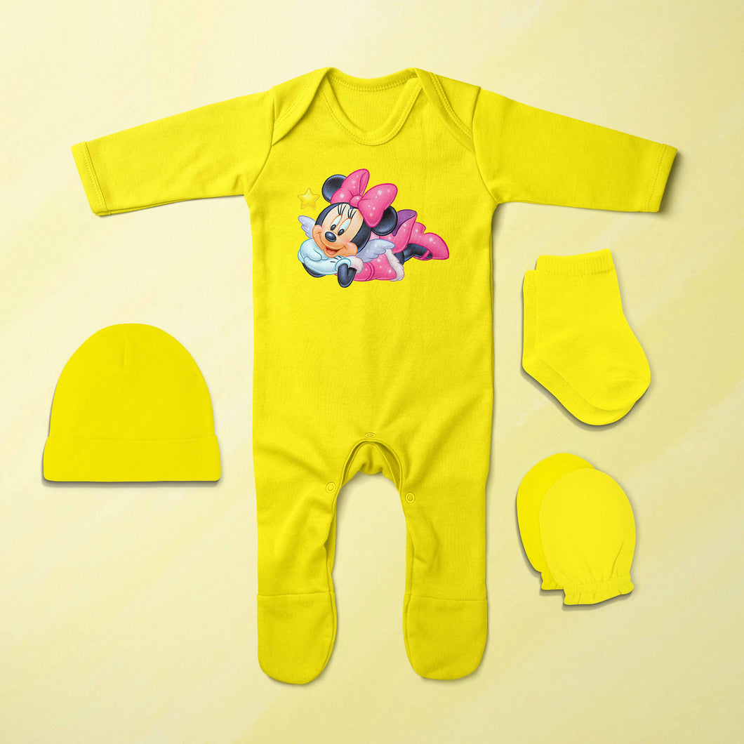 Most Beautiful Cartoon Jumpsuit with Cap, Mittens and Booties Romper Set for Baby Boy - KidsFashionVilla