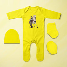 Load image into Gallery viewer, Smart Cartoon Jumpsuit with Cap, Mittens and Booties Romper Set for Baby Boy - KidsFashionVilla
