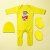 Innocent Cartoon Jumpsuit with Cap, Mittens and Booties Romper Set for Baby Boy - KidsFashionVilla