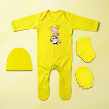 Load image into Gallery viewer, Most Cute Cartoon Jumpsuit with Cap, Mittens and Booties Romper Set for Baby Girl - KidsFashionVilla
