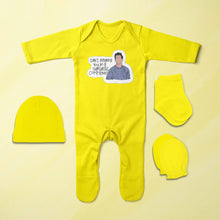Load image into Gallery viewer, Sarcastic Web Series Jumpsuit with Cap, Mittens and Booties Romper Set for Baby Boy - KidsFashionVilla
