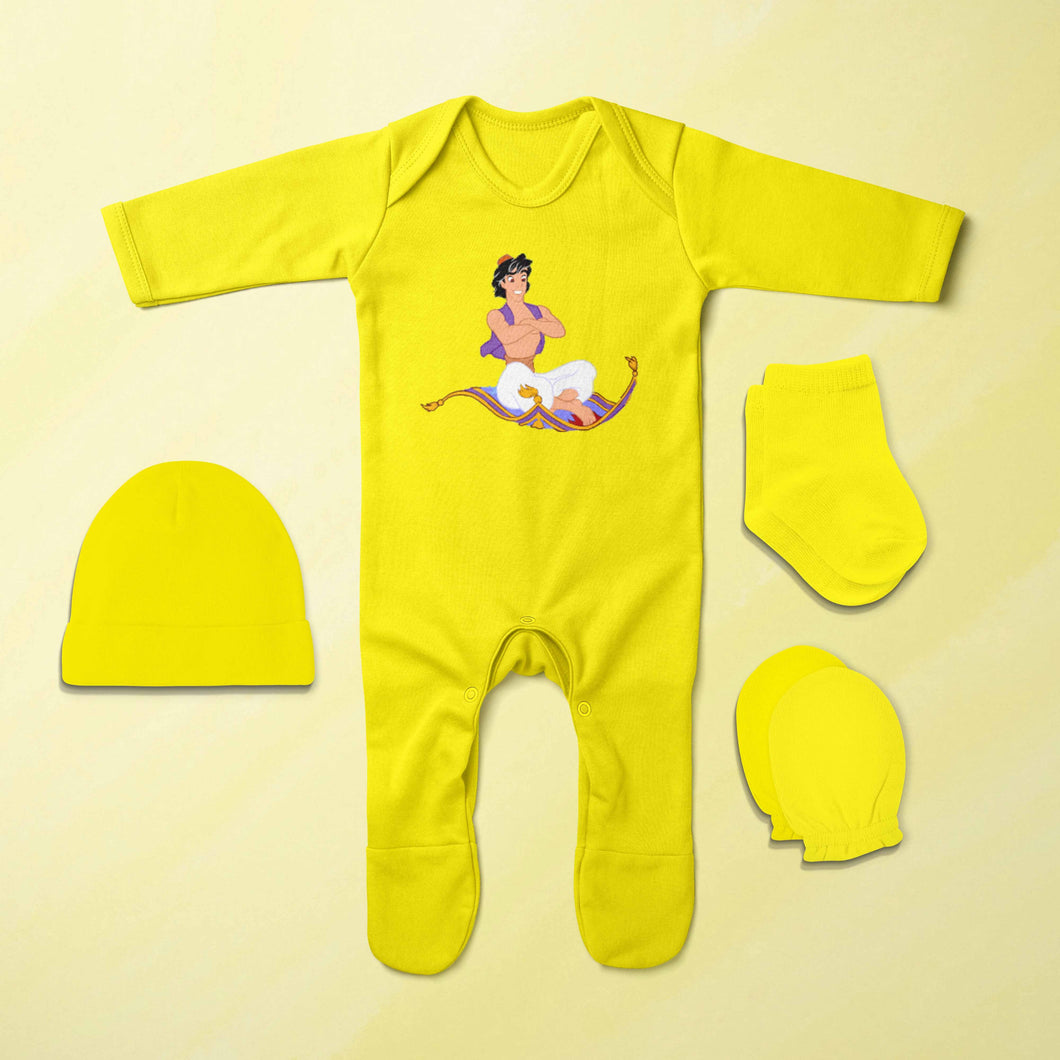 Funny Cartoon Jumpsuit with Cap, Mittens and Booties Romper Set for Baby Boy - KidsFashionVilla