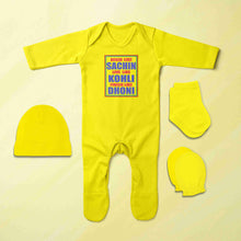 Load image into Gallery viewer, Cricketer Quotes Jumpsuit with Cap, Mittens and Booties Romper Set for Baby Girl - KidsFashionVilla
